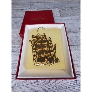 Camerlane 24kt Gold Finish "Favorite Teacher" Christmas Ornament NOS in Box